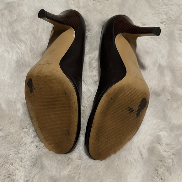 Nine West brown leather heels size 9.5 - Picture 3 of 3